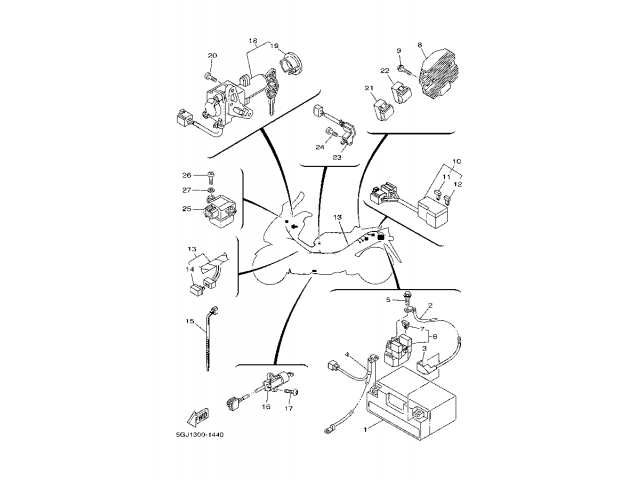 Cerraduras Completas Yamaha tmax 500 2001 - 2003