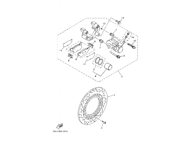 Pinza de Freno Trasera Yamaha tmax 500 2001 - 2003