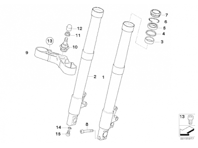 Barra completa derecha  Bmw R1200 ST 2003 - 2007