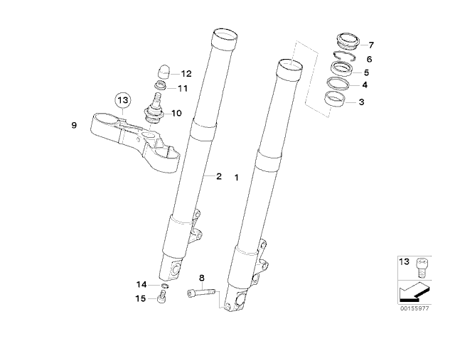 Barra completa derecha  Bmw R1200 ST 2003 - 2007