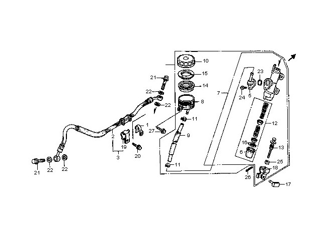 Latiguillo freno trasero Honda cbr 900 1996 - 1997