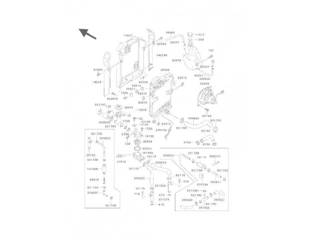 Manguito Agua Termostato Culata Izquierdo Kawasaki Vulcan 500 1989-1995