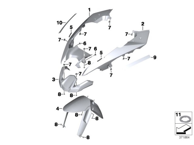 Aleta delantera derecha Bmw R 1250 GS 2012 - 2020