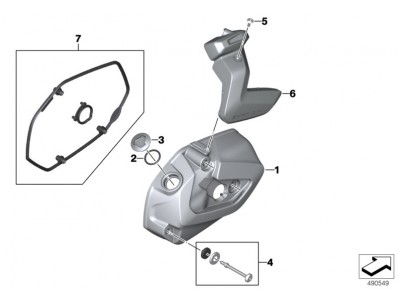 Embellecedor tapa balancines derecha Bmw R 1250 GS 2012 - 2020