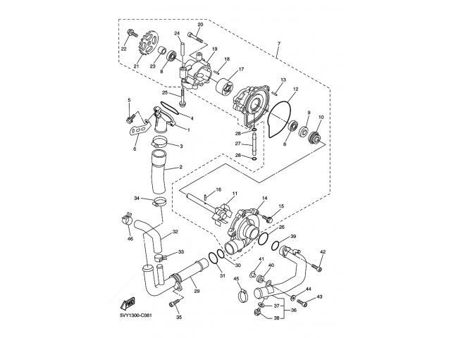 Bomba agua y aceite YAMAHA R1 1000 2004-2006  motodesguace