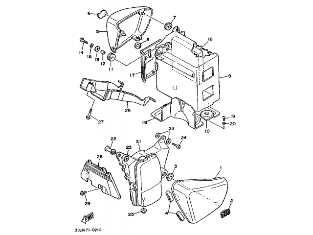 Aleta porta batería Yamaha virago 750 1988-1992