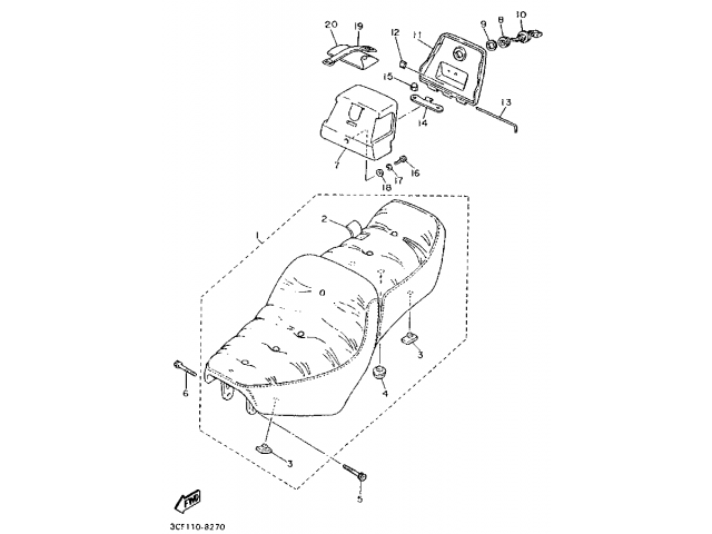 Asiento Yamaha virago 750 1988-1992