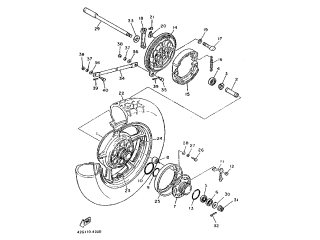 Porta zapatas Yamaha virago 750 1988-1992