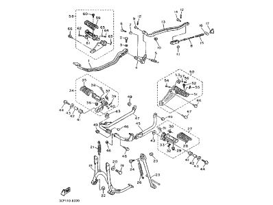 Estribera trasera derecha Yamaha virago 750 1988-1992
