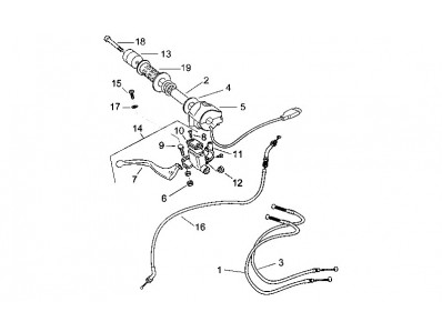 Caña acelerador plastico Aprilia pegaso 650 1997 - 2000