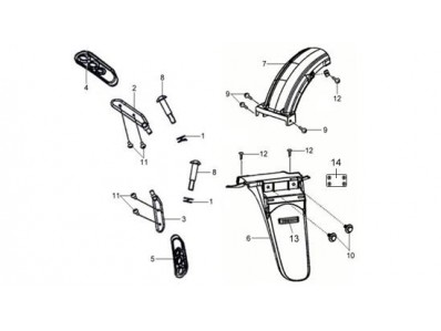 Estribera derecha Sym hd 125 evo 2010 - 2014