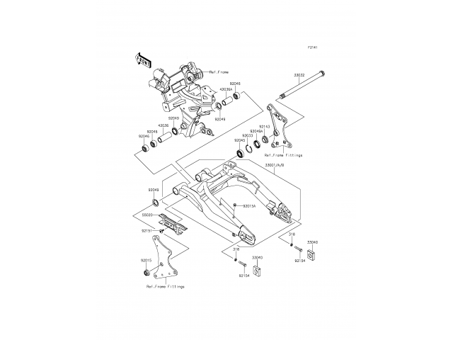 EJE BASCULANTE Kawasaki ER-6F 650 2012 - 2015