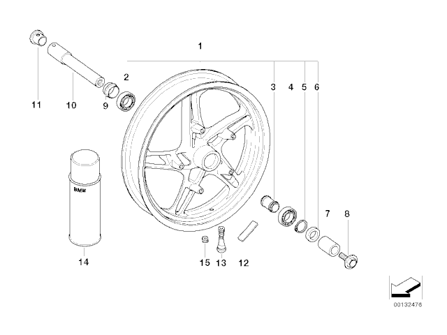 Roulement De Roue Avant Pour BMW Moto - Compatible K 1200 R, 1100 R, 1150 R, 850 (kit Complet Joints Inclus) - 14