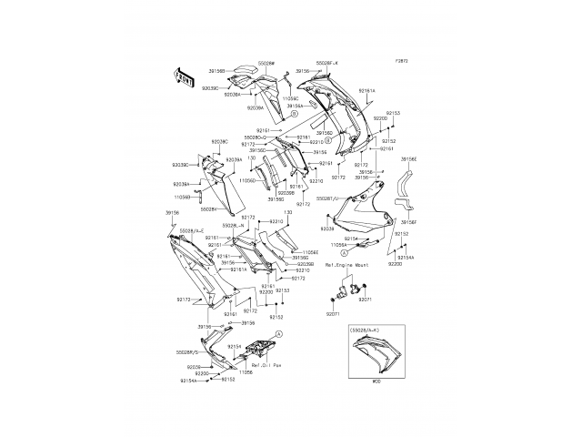 Aireador izquierdo Kawasaki ER-6F 650 2012 - 2015
