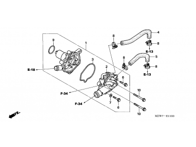 Bomba de agua Honda Deauville 700 ABS 2006 - 2008