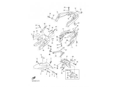 ALETA PORTA MATRICULA Yamaha FZ6 N 600 2004 - 2006