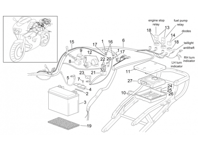 Rele arranque Aprilia RSV Mille 1000 1998 - 2000