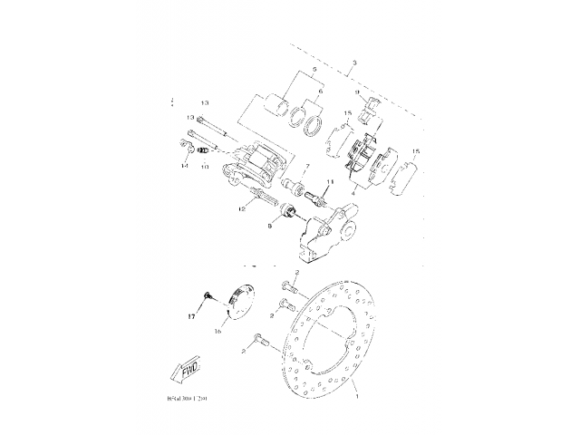 Pinza freno trasera Yamaha YZF R125 2019 - 2022