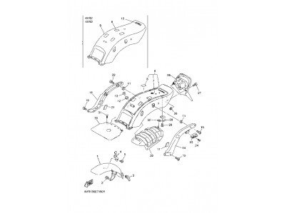 Aleta trasera negra Yamaha Drag Star 650 1997 - 2001