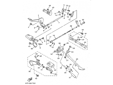Varilla trasera freno trasero Yamaha Drag Star 650 1997 - 2001