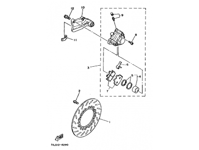 Pinza freno trasera Yamaha RD350 LCF Brasileña 1986 - 1990