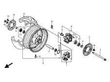 Eje rueda trasera Honda VTR 1000 F Firestorm 1997 - 2006