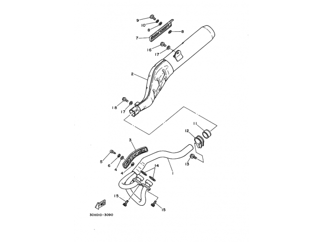 Silencioso YAMAHA XT 350 1989-1995  despiece de moto