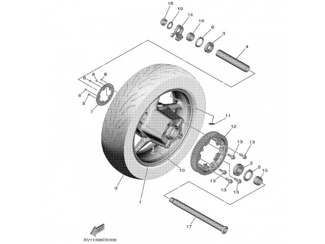 Corona correa trasera Yamaha TMAX 530 ABS 2017 - 2018