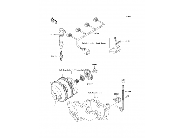 Bobina alta Kawasaki GTR 1400 ABS 2007 - 2014