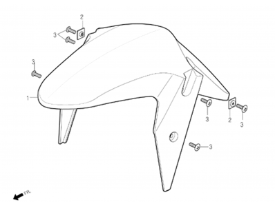 Aleta delantera Daelim Roadwin 125R VJF 2007 - 2016