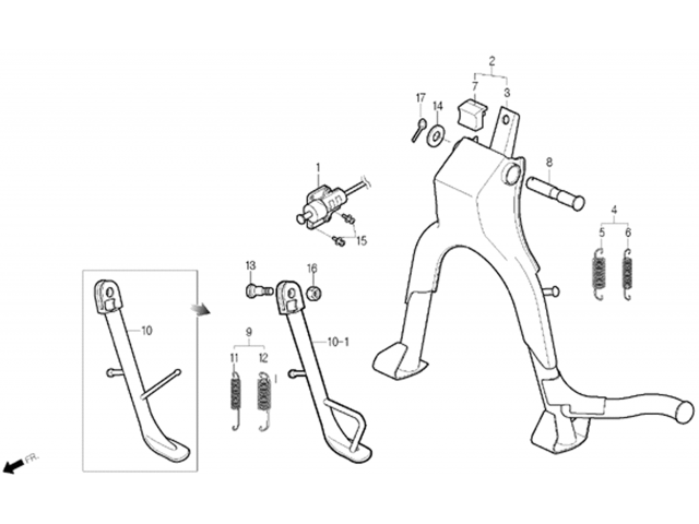 Pata de cabra Daelim Roadwin 125R VJF 2007 - 2016