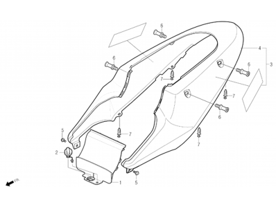 Union colin delantera Daelim Roadwin 125R VJF 2007 - 2016