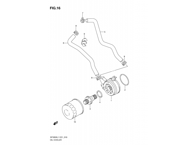Intercambiador aceite Suzuki gladius 650 2009-2015