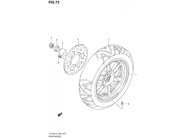 Rueda trasera Suzuki burgman 125 2014 - 2016