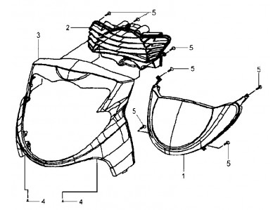Rejilla radiador Sym HD 125 2003 - 2006