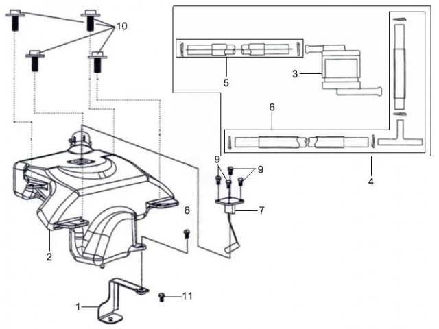 depósito gasolina Sym hd 125 evo 2010 - 2014