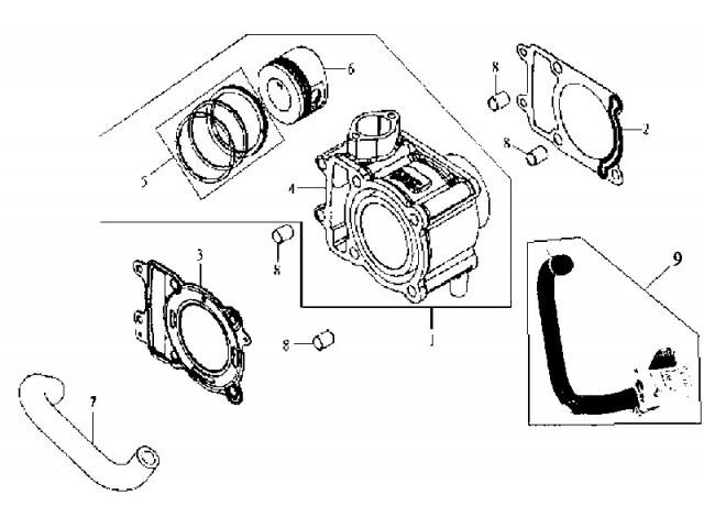 Cilindro y piston Sym HD 125 2003 - 2006