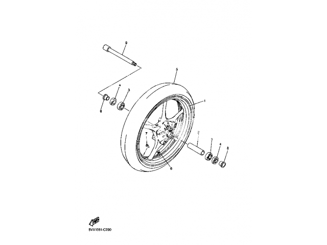 Rueda delantera Yamaha fz6 s 600 2007-2009