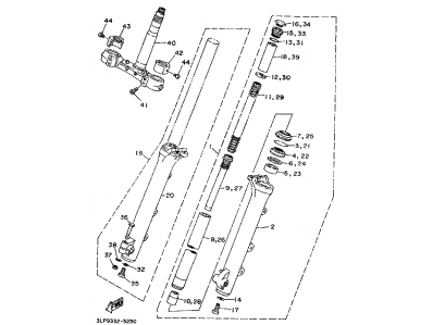 Barra completa izquierda Yamaha virago 1100 1985-1995