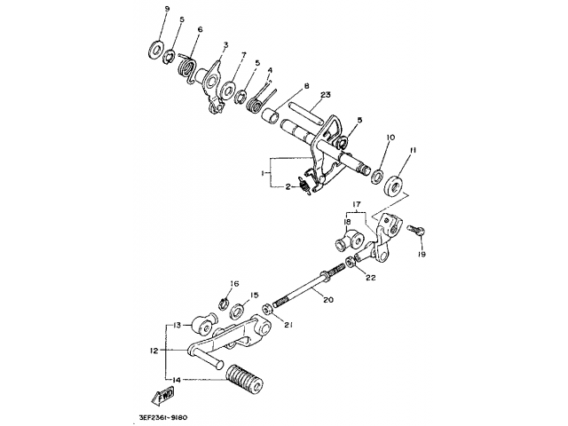 Palanca cambio Yamaha virago 1100 1985-1995