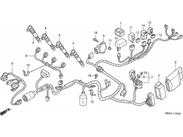 Rele de la bomba de gasolina Honda cbr 600 1999 - 2000