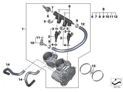 Rampa de inyectores Bmw F 900 R 2018 - 2021