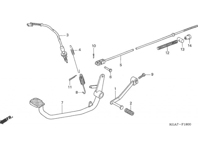 Pedal freno trasero Honda CG 125 2004 - 2007