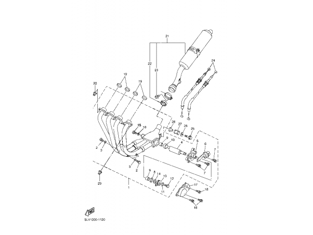 Silencioso Yamaha fazer 1000 2001-2003