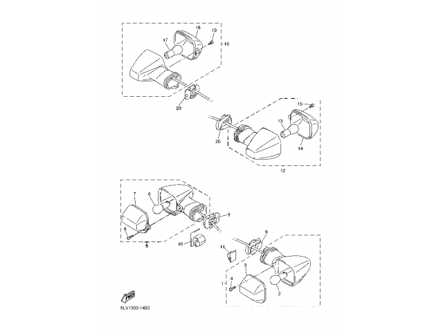 Intermitente delantero izquierdo Yamaha fazer 1000 2001-2003