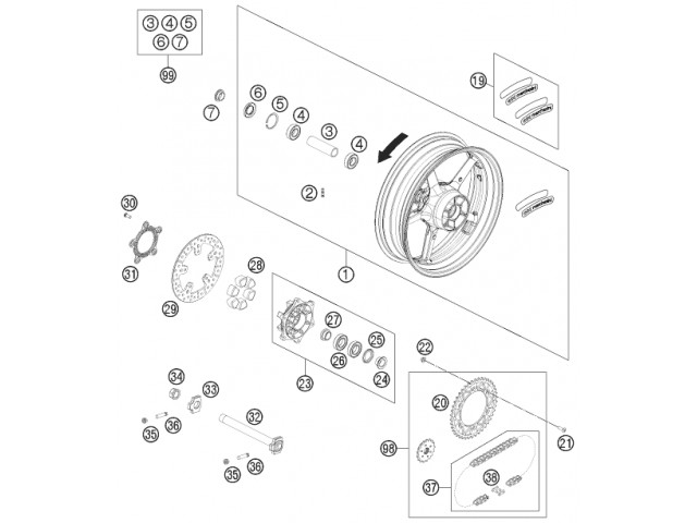Corona abs trasera Ktm Duke 690 2012 - 2015