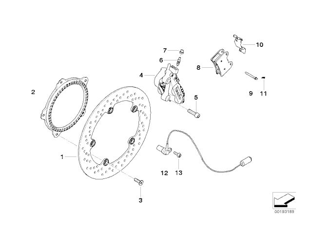 Sensor abs delantero BMW F800 ST 800 2006-2008  recambio moto