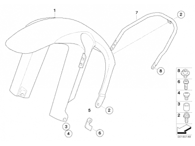 Aleta delantera Bmw G 650 Xcountry 2006 - 2007