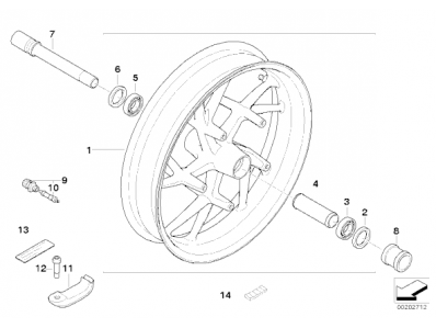 Eje rueda delantera  Bmw F800R 800 cc 2006 - 2014