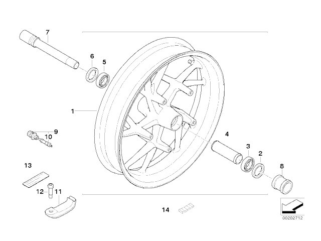 Eje rueda delantera  Bmw F800R 800 cc 2006 - 2014